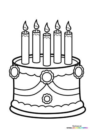 Birthday Cake with Five Candles