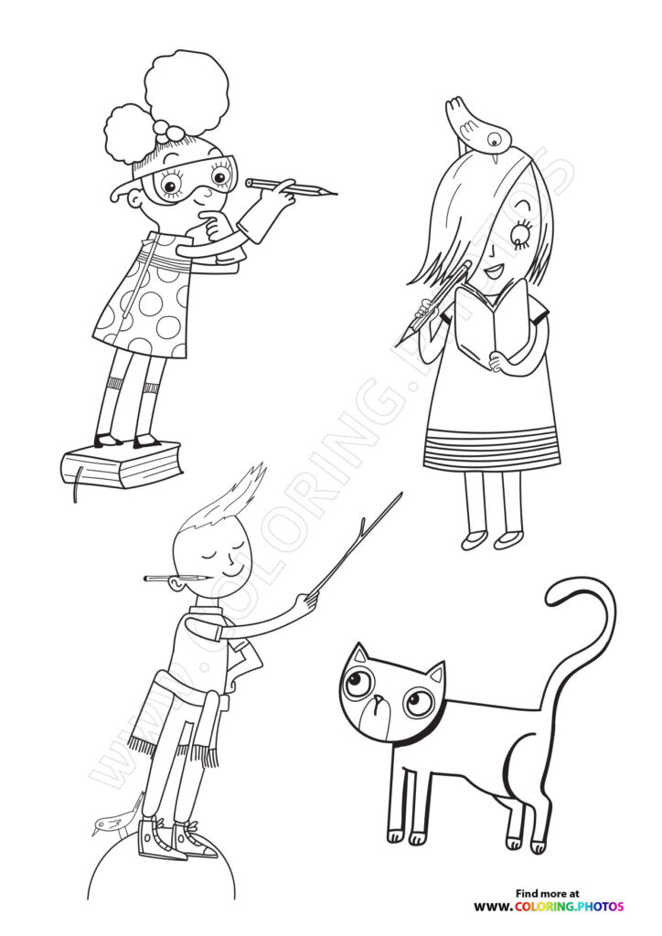 Ada Twist with friends coloring page