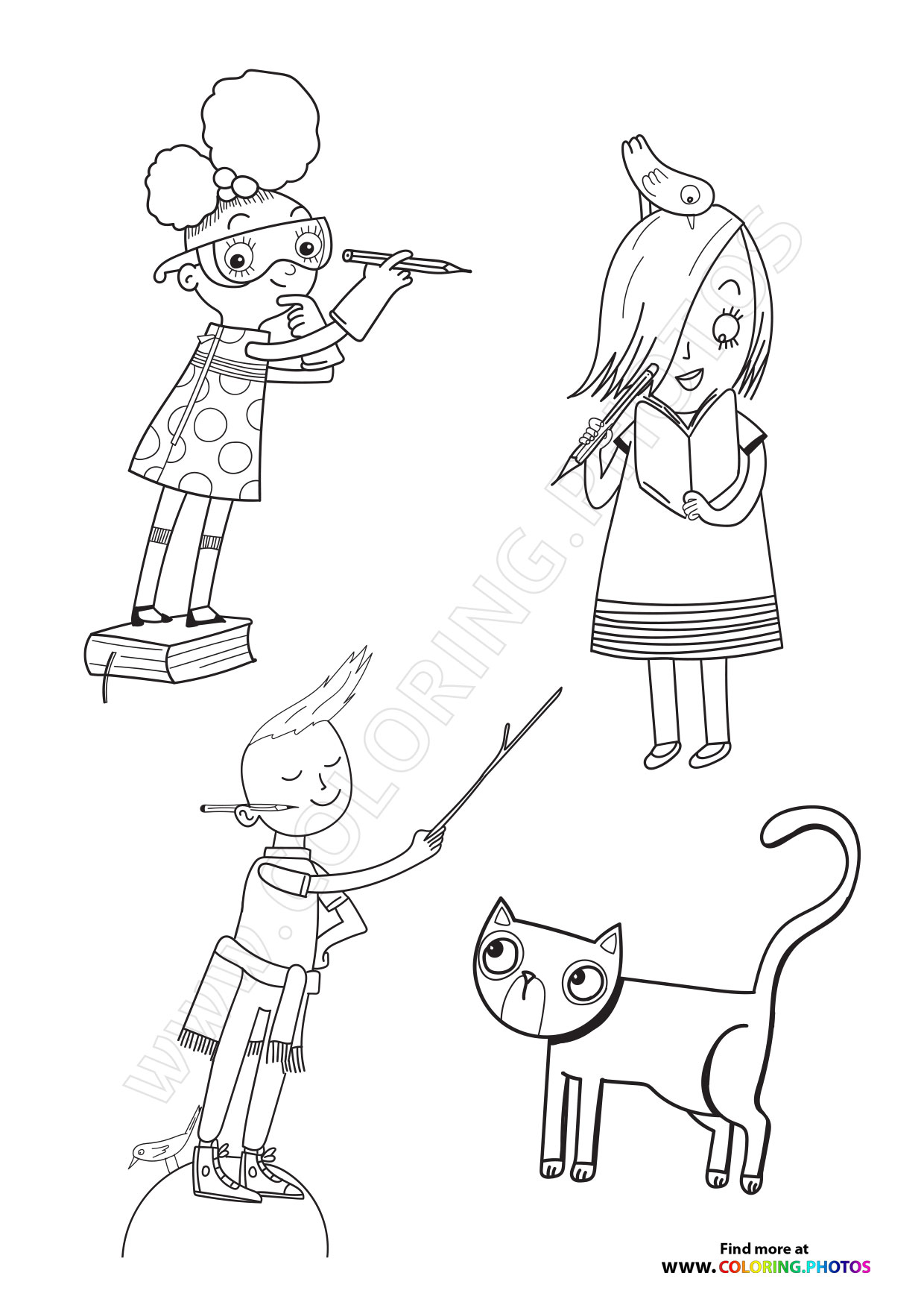 Ada Twist with friends coloring page