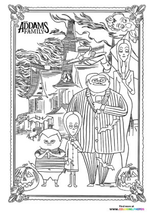 The Addams Family at Their Mansion