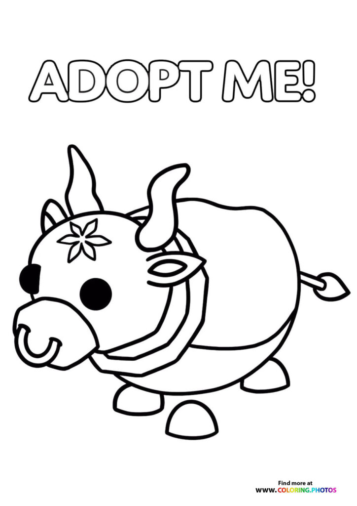 Adopt me Roblox! Robo Bull coloring page