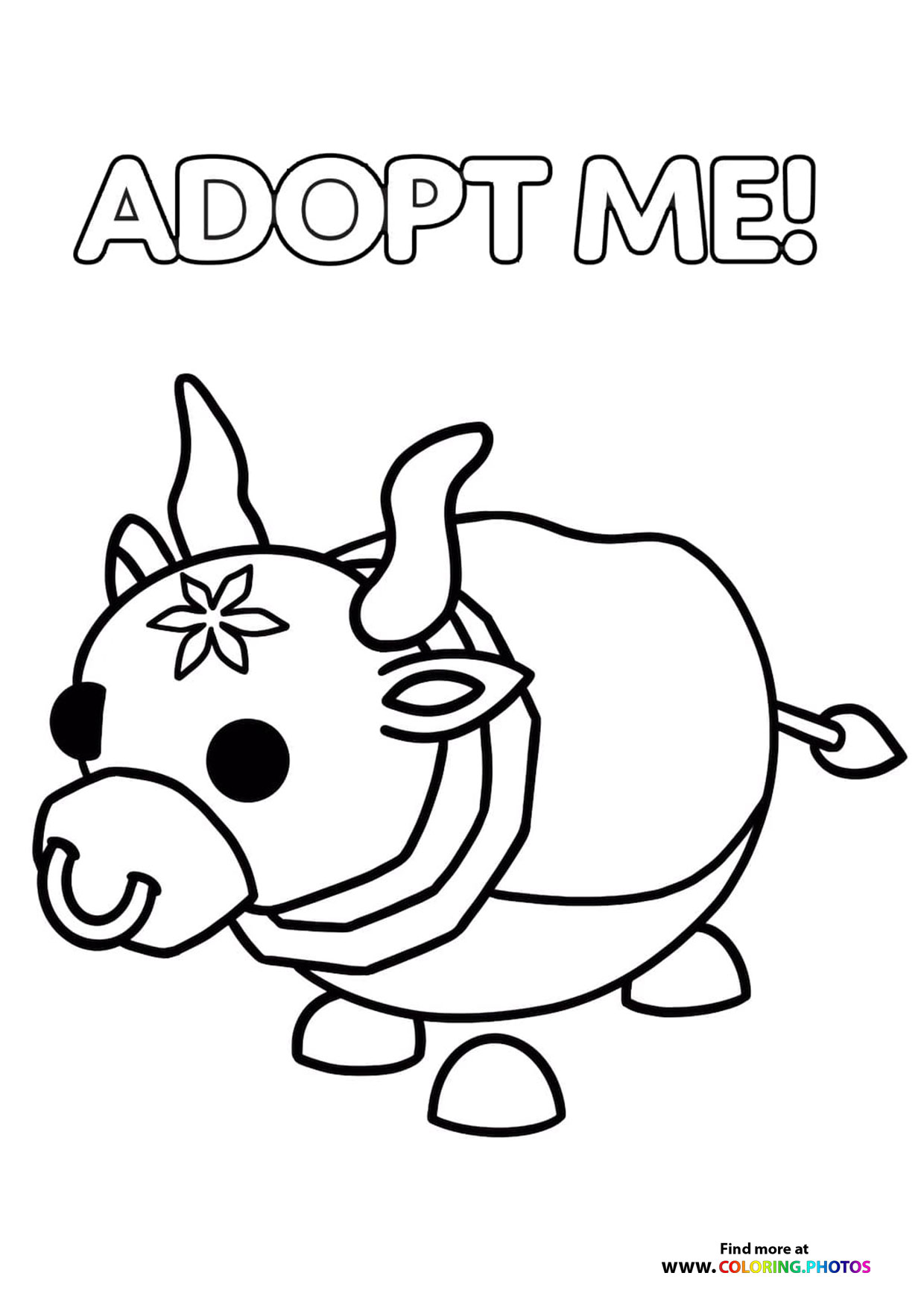 Adopt me Roblox! Robo Bull coloring page