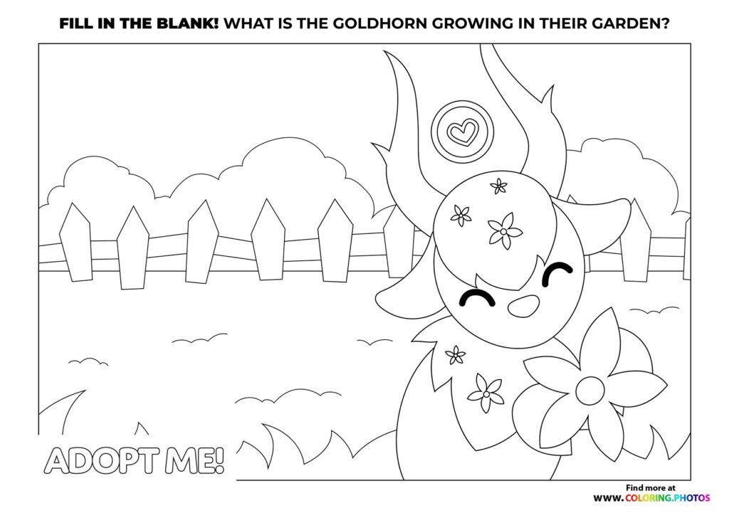 Adopt me Goldhorn coloring page