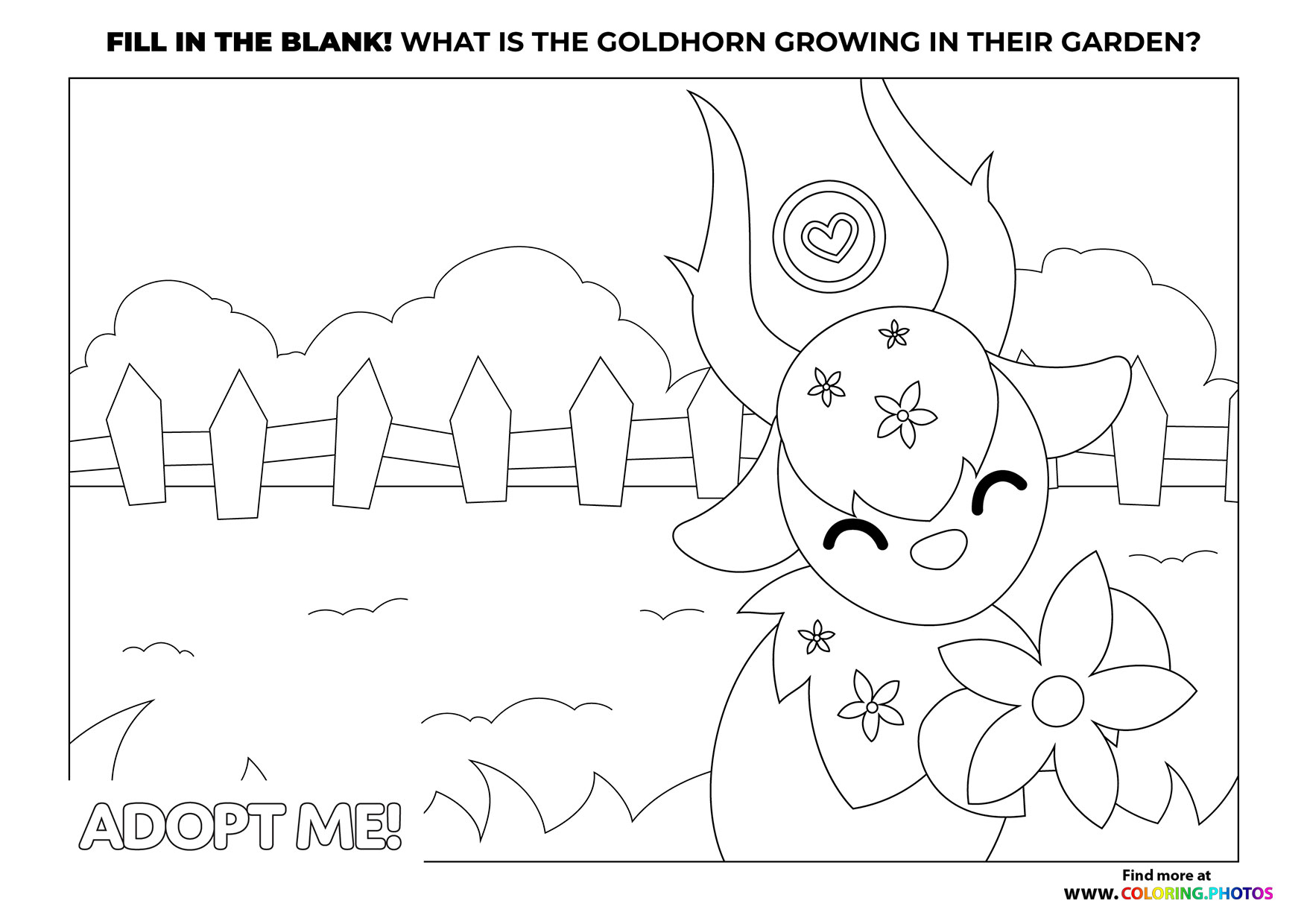 Adopt me Goldhorn coloring page
