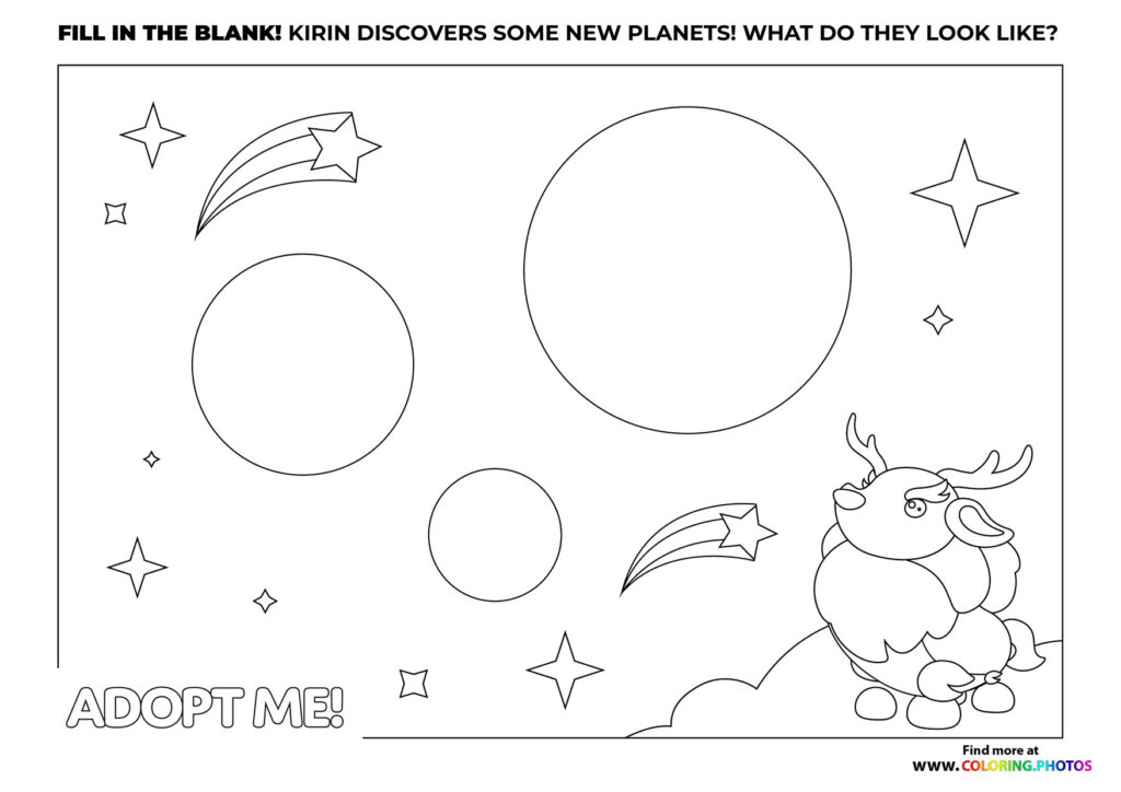 Adopt me Kirin coloring page