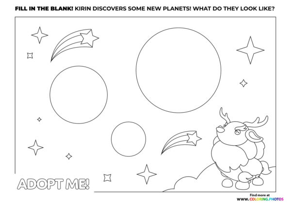 Adopt me Kirin coloring page