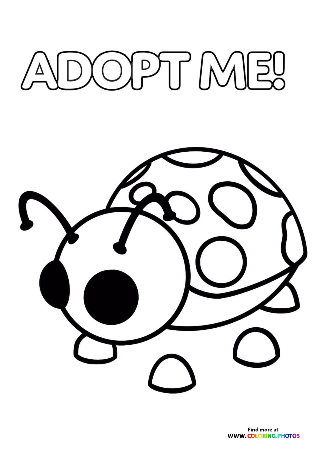 Adopt me Roblox! Ladybug coloring page