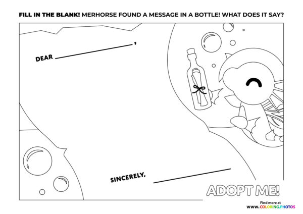 Adopt me Merhorse coloring page