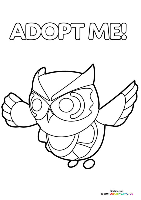 Adopt me Roblox! Robo Owl coloring page