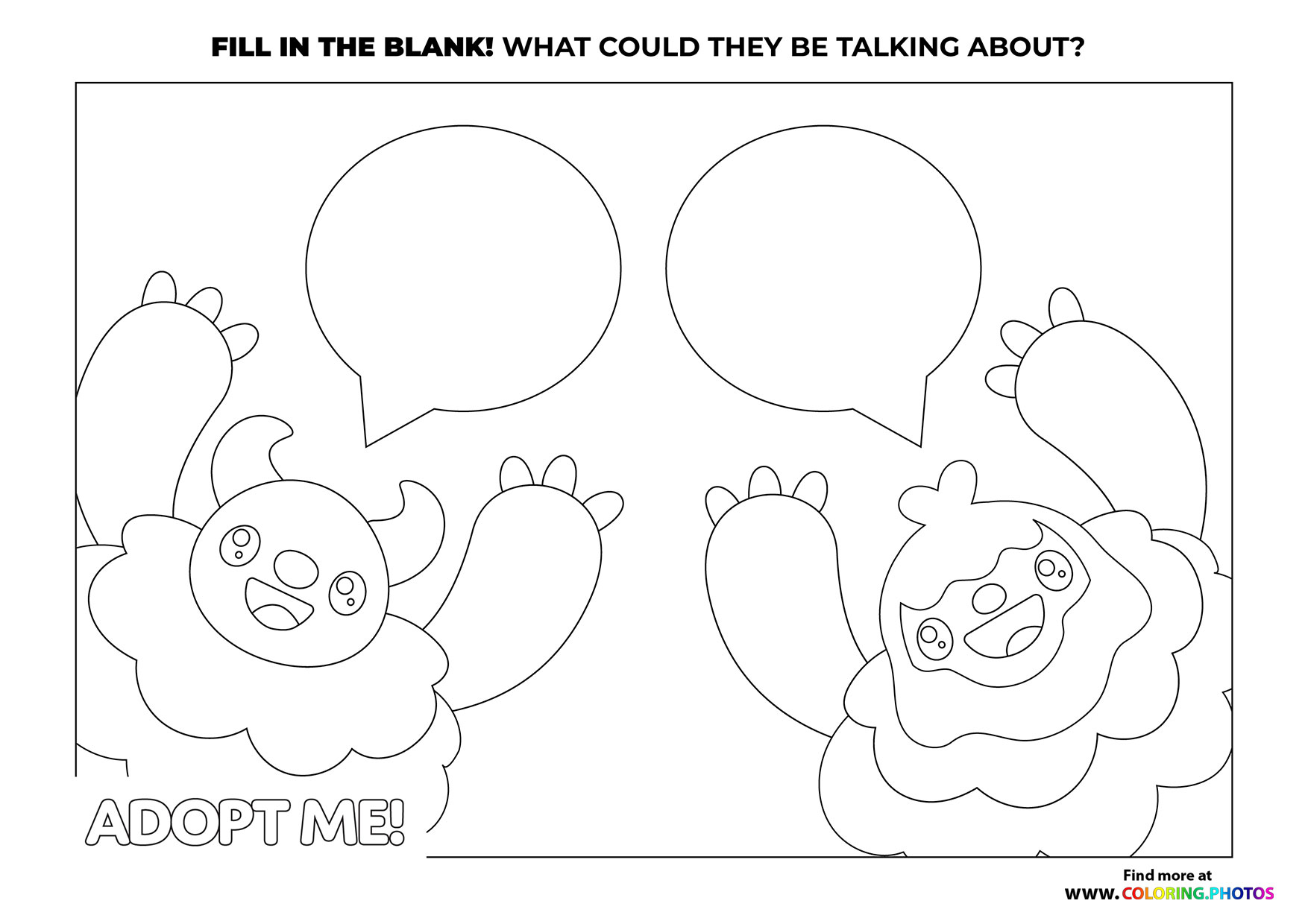 Adopt me Sasquatch coloring page