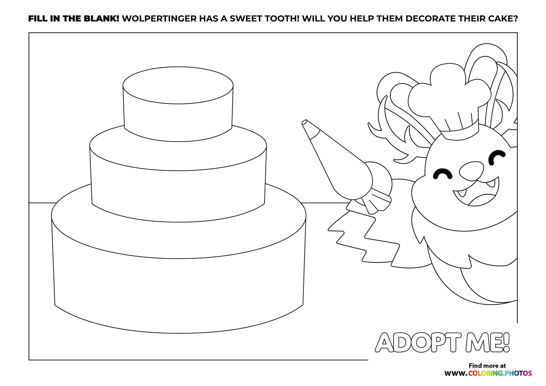 Adopt me Wolpertinger coloring page