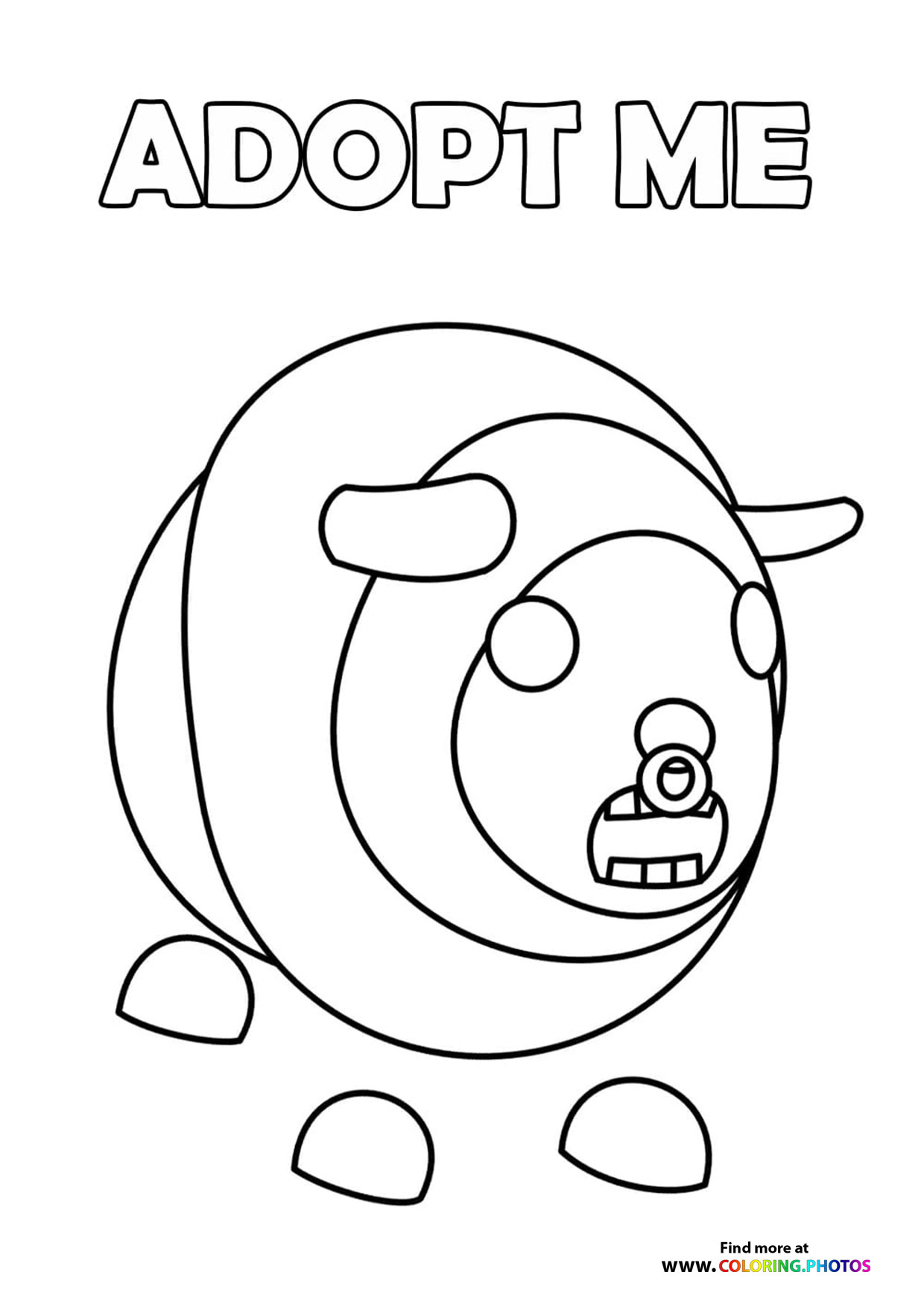 Adopt me Roblox! Zomby Buffalo coloring page