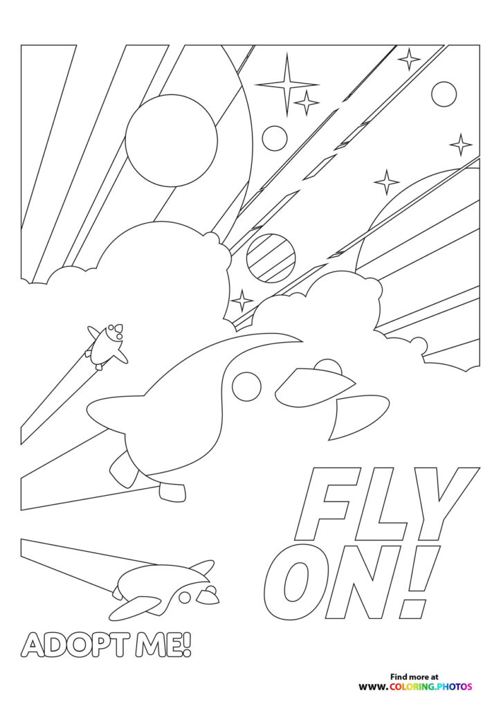 Adopt me! Fly On! coloring page