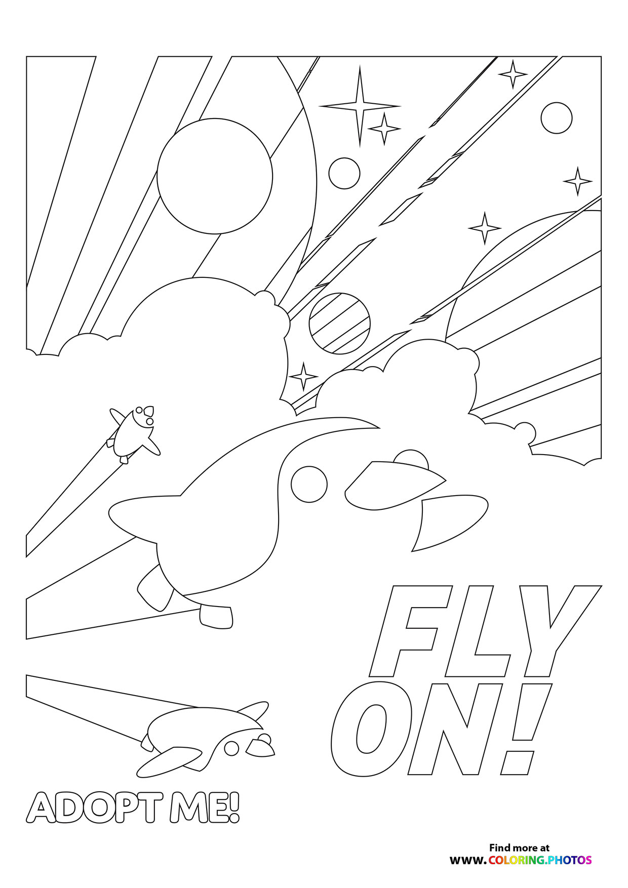 Adopt me! Fly On! coloring page
