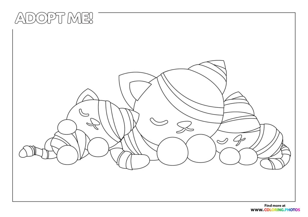 Adopt me Mummy Cats coloring page