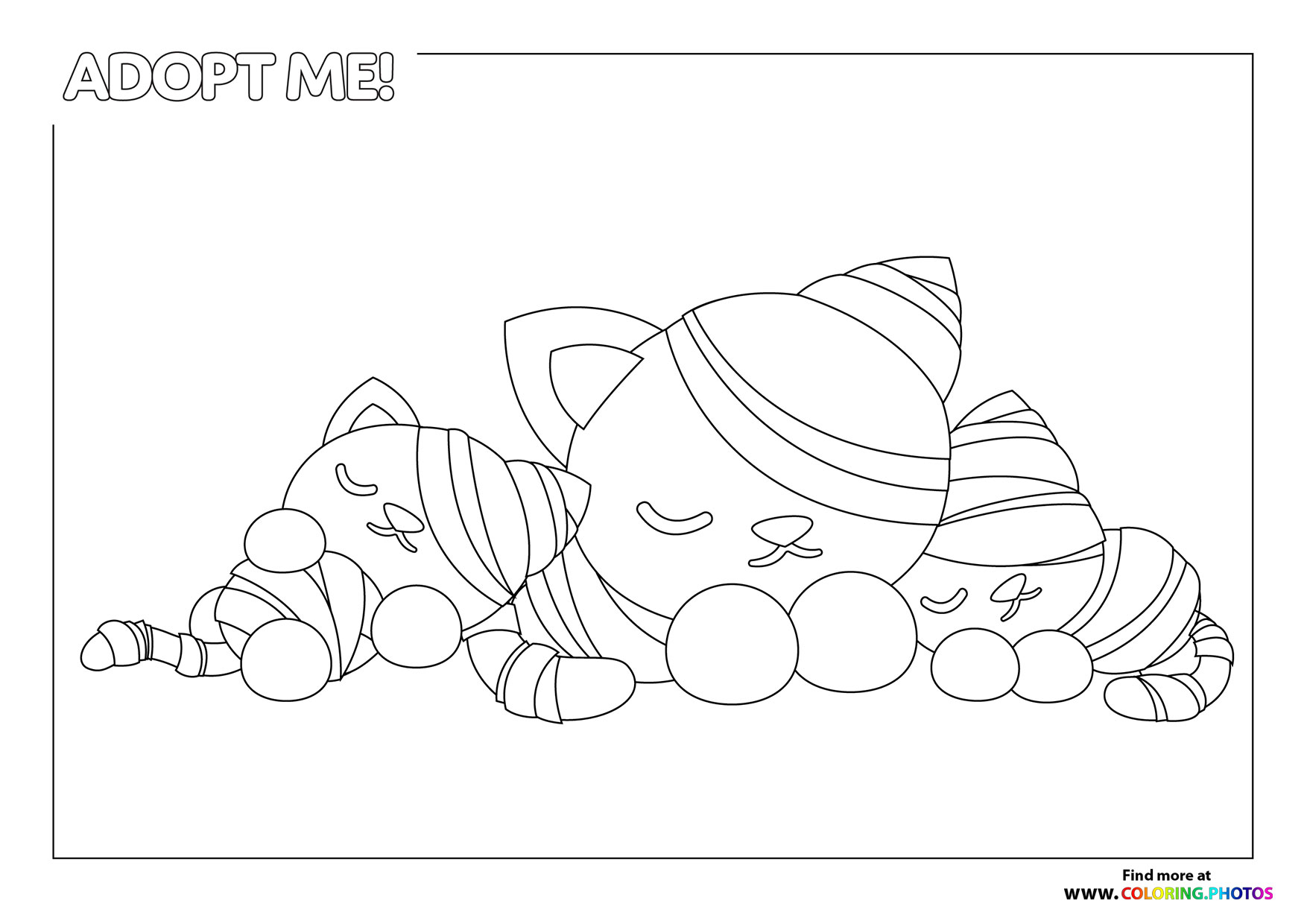 Adopt me Mummy Cats coloring page