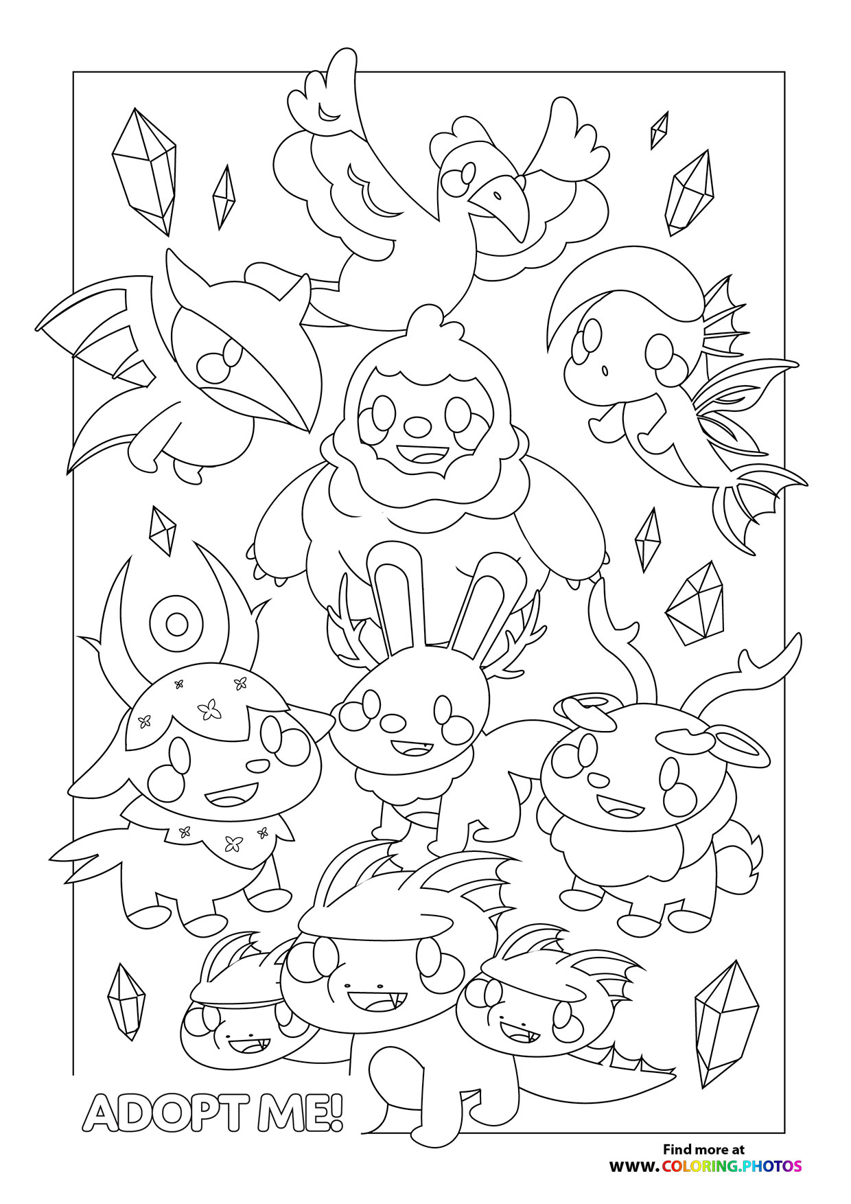 Adopt me Mythic Pets coloring page