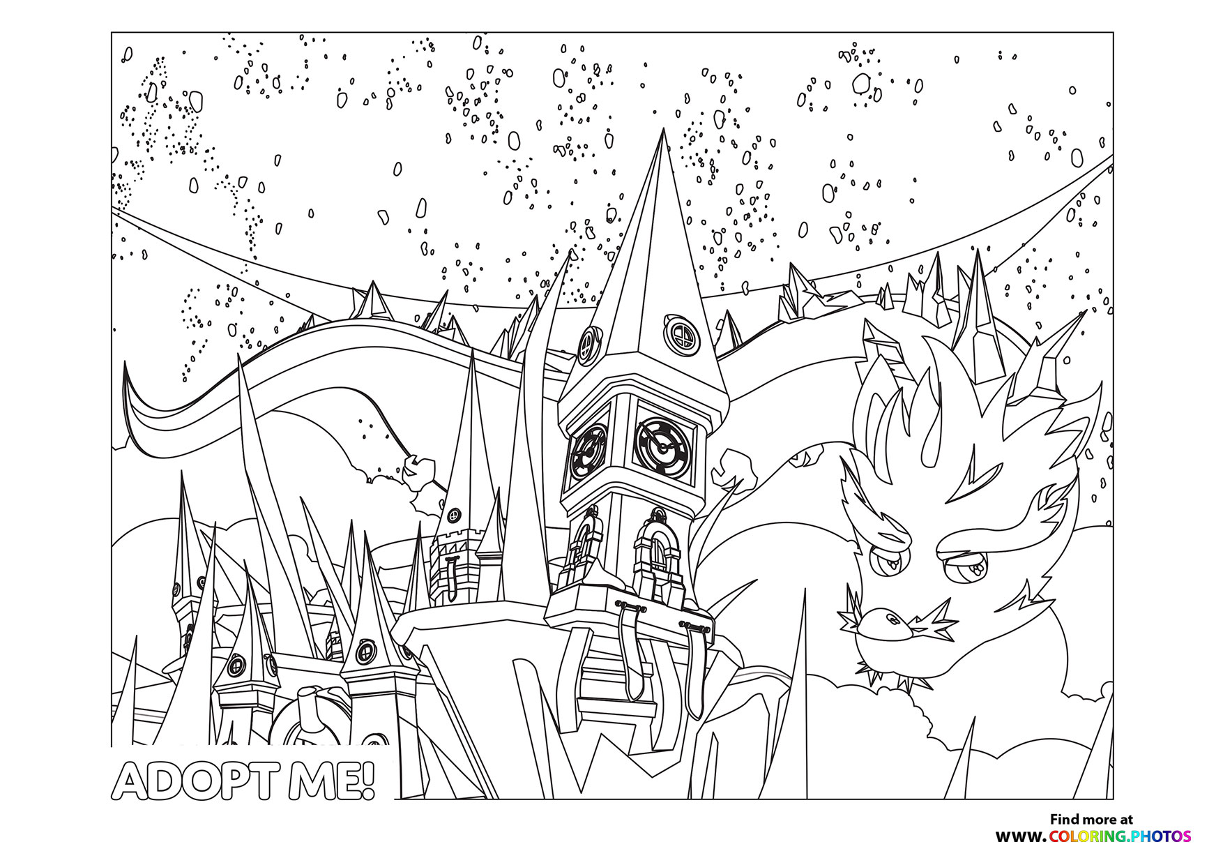 Adopt me Winter coloring page