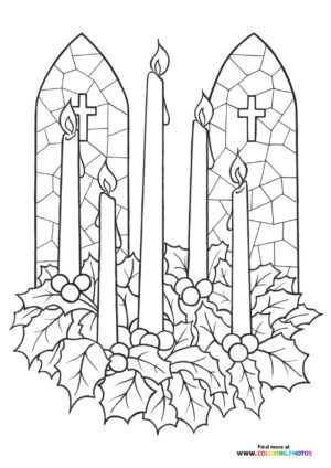 Advent Wreath with Stained Glass Candles