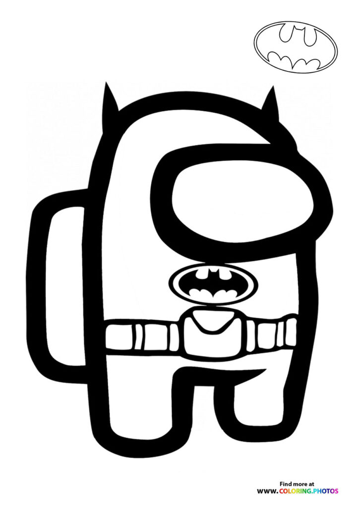 Among us Batman coloring page