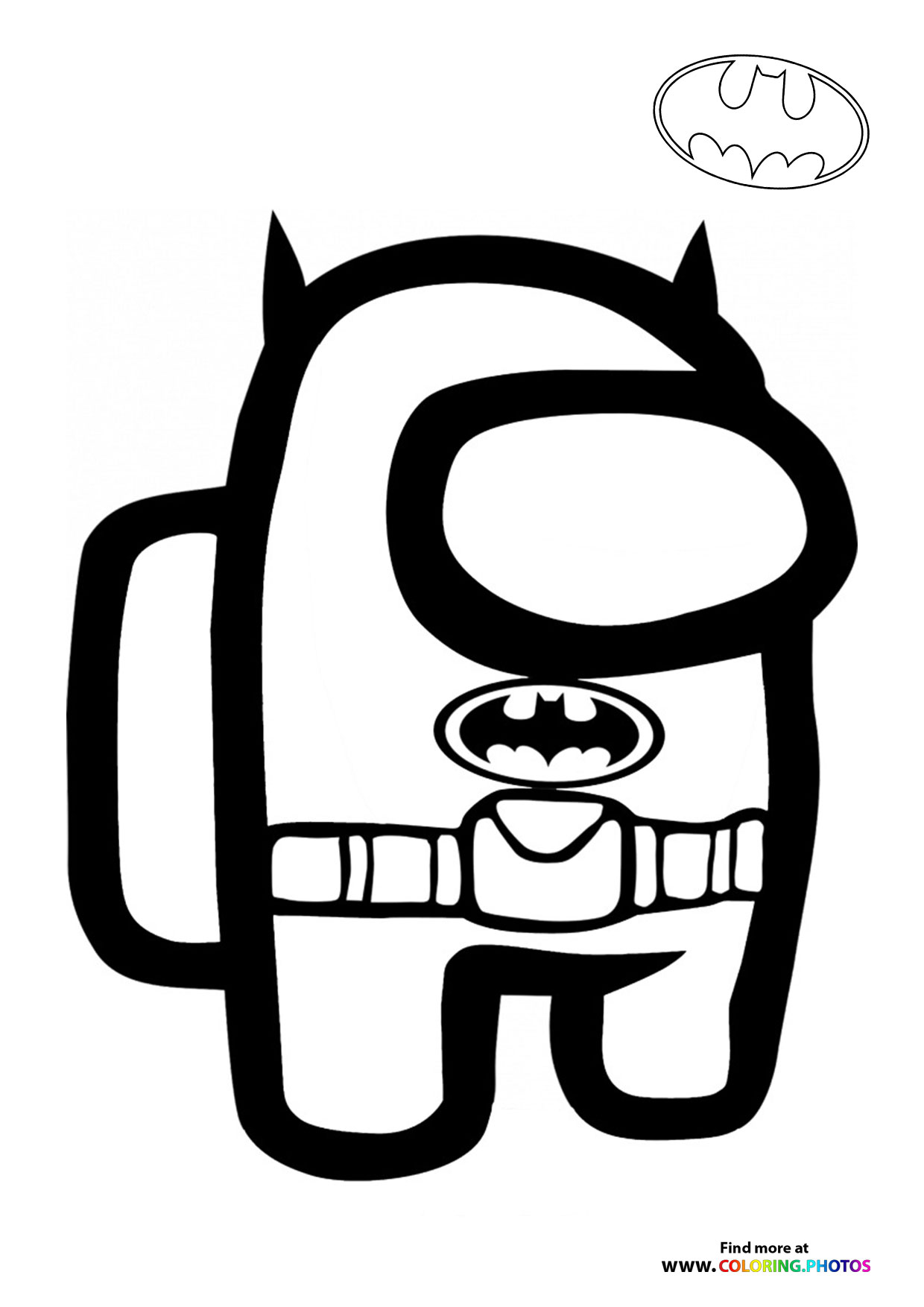 Among us Batman coloring page