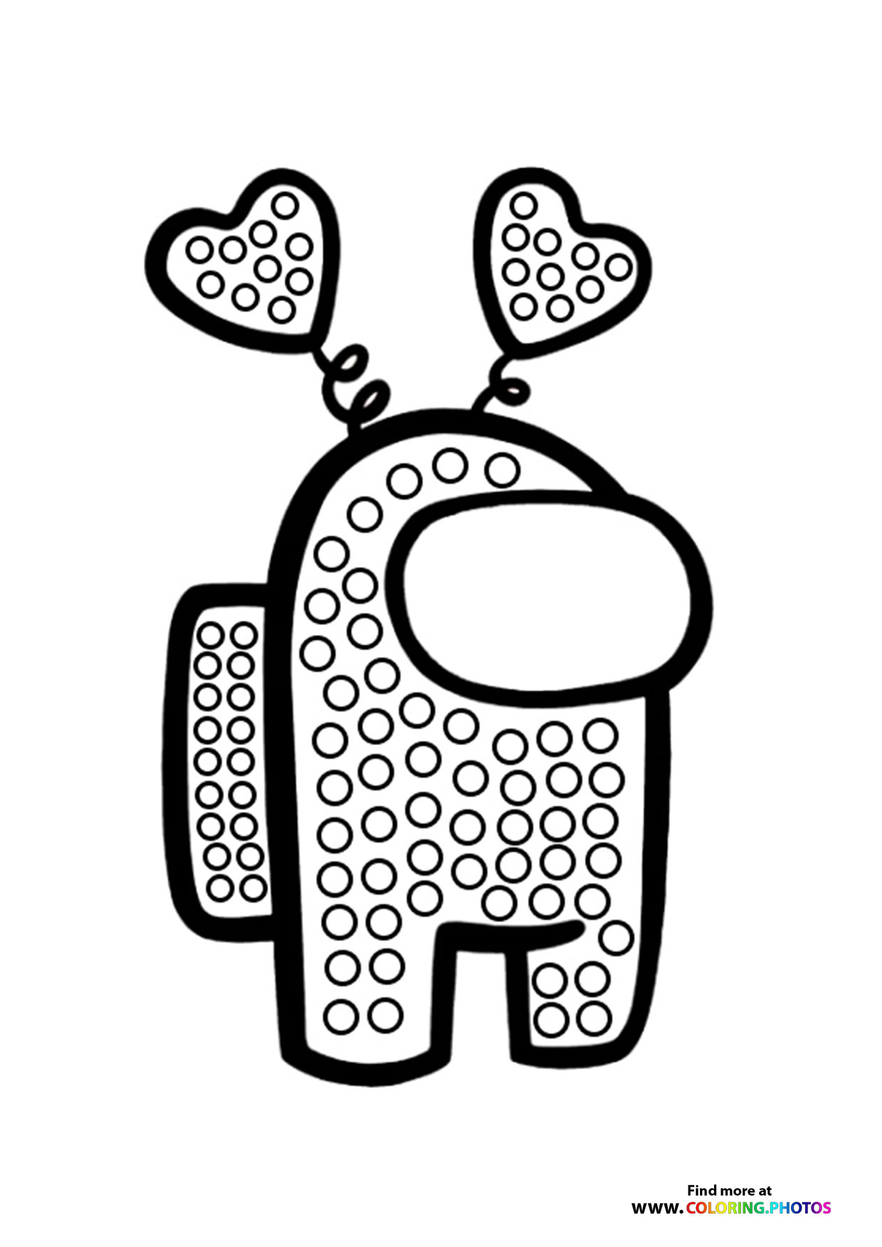 Pop It Character with Heart Antennae