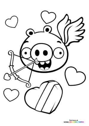 Cupid Pig with Bow and Arrow