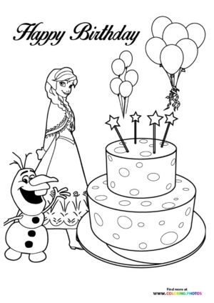Elsa, Olaf and Birthday Cake