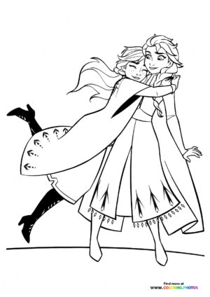 Anna hugging Elsa