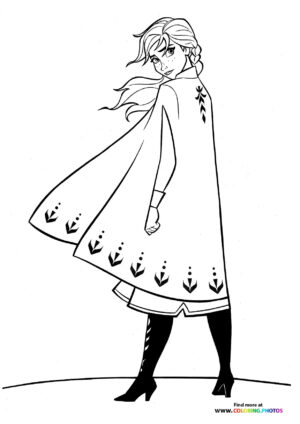 Anna wearing a cape