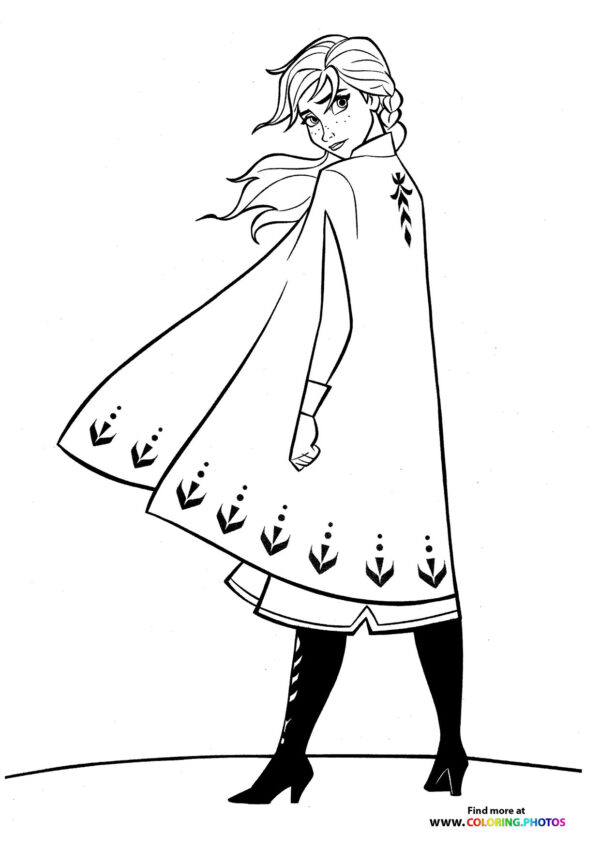 Anna wearing a cape