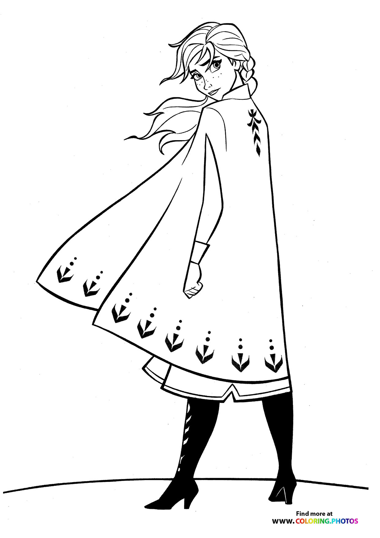 Anna wearing a cape