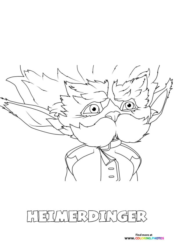Arcane Heimerdinger portrait coloring page