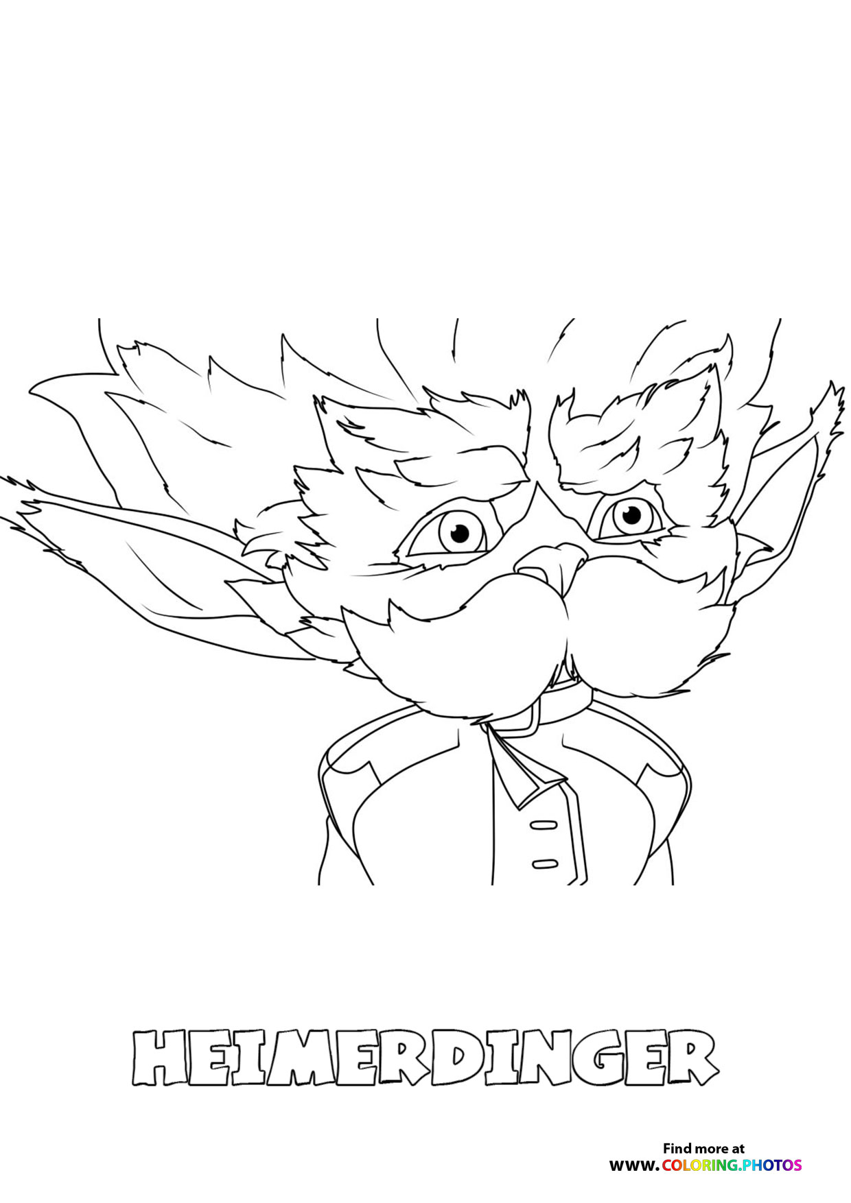 Arcane Heimerdinger portrait coloring page