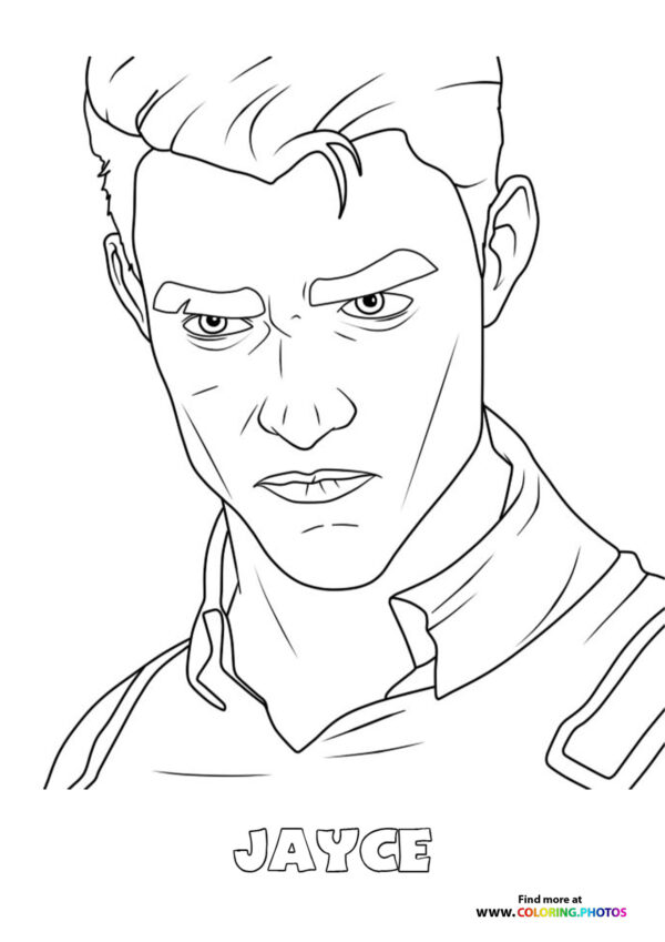 Arcane Jayce portrait coloring page