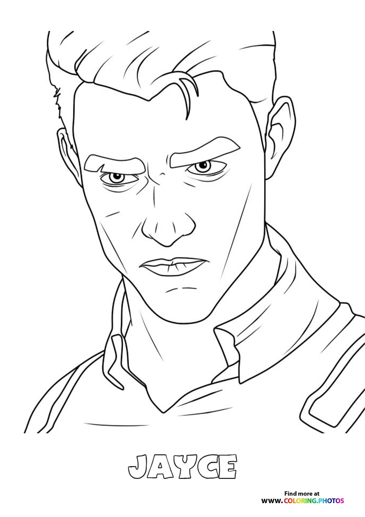 Arcane Jayce portrait coloring page
