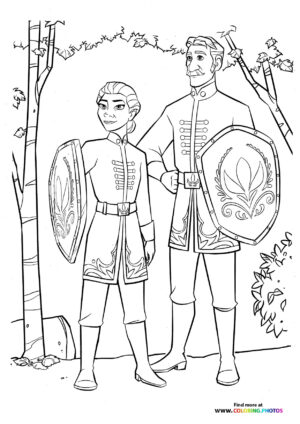 Elsa and King Agnarr with Magical Shields
