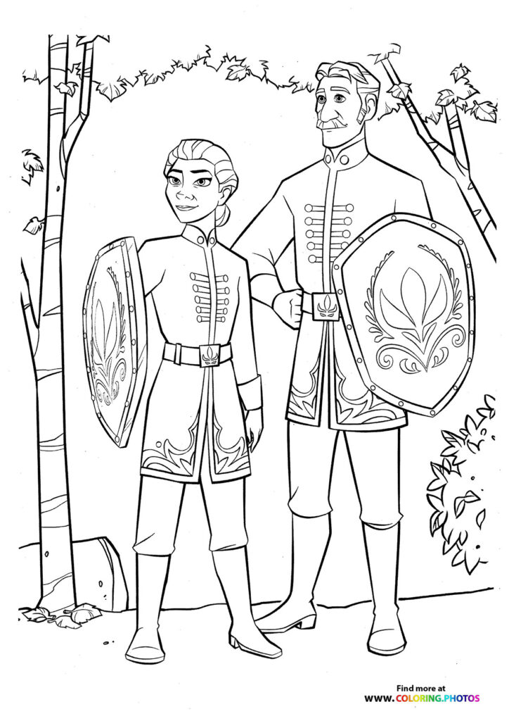 Elsa and King Agnarr with Magical Shields