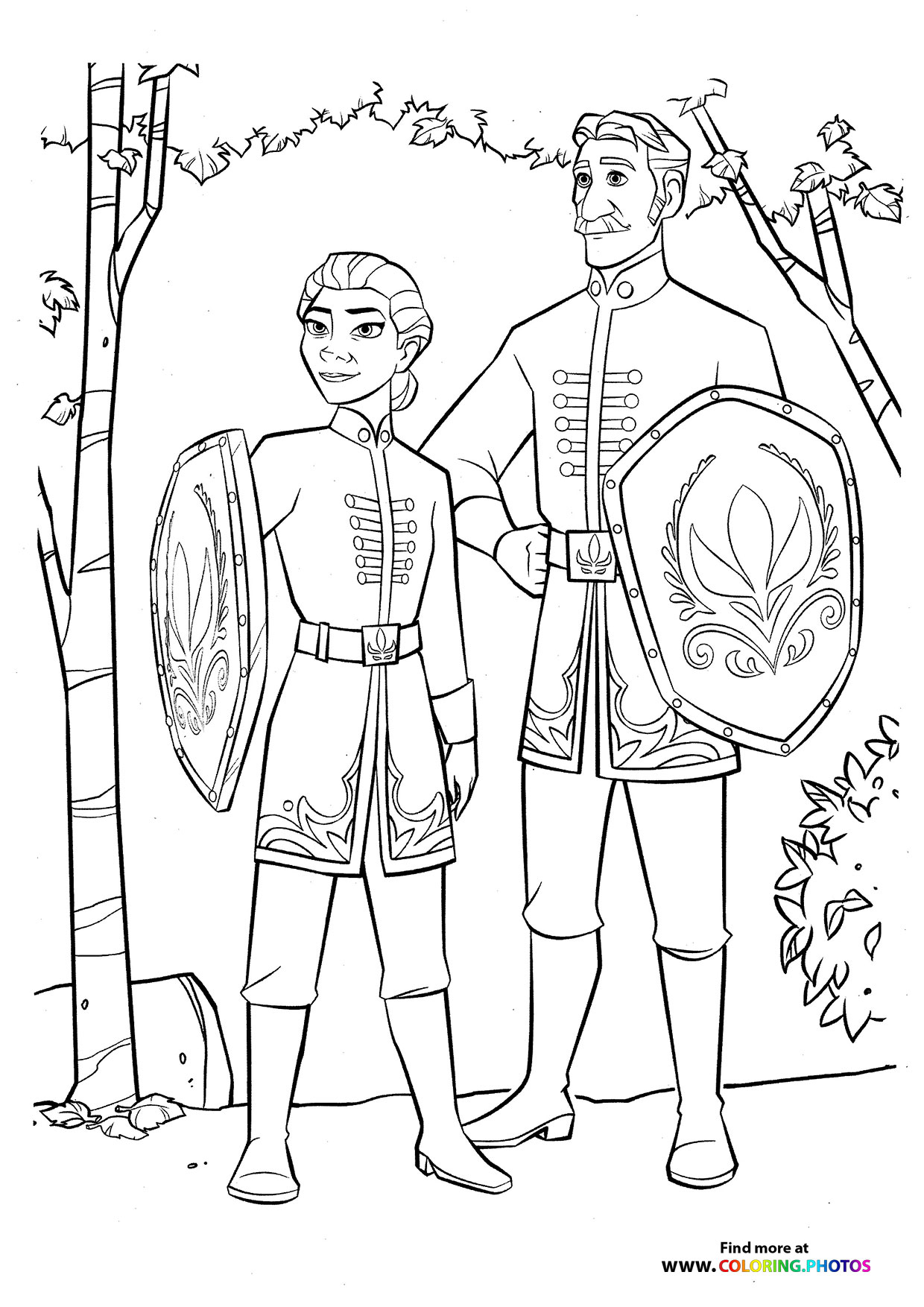 Elsa and King Agnarr with Magical Shields
