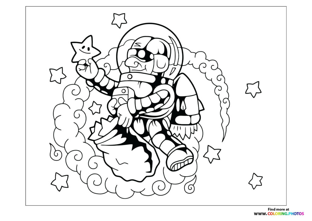 Astronaut picking stars