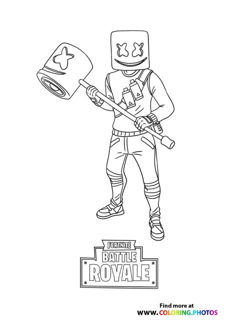 Awesome Marshmello Fortnite coloring page