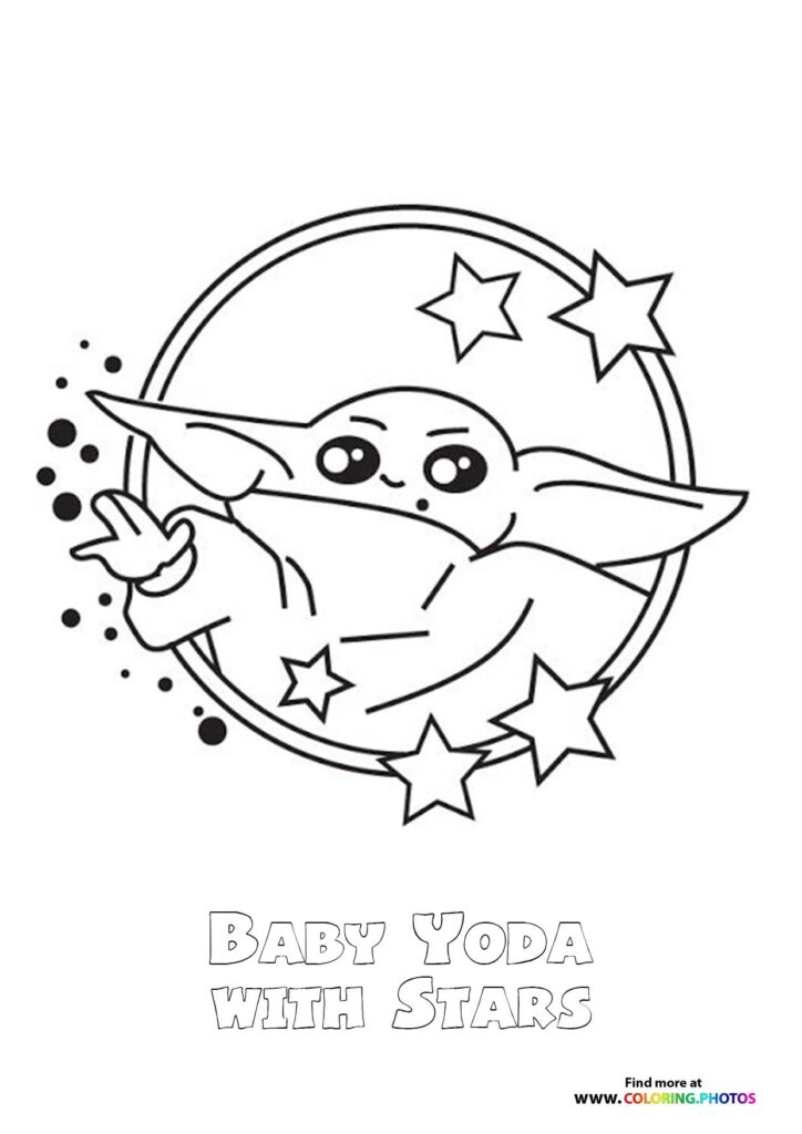 Baby Yoda with stars