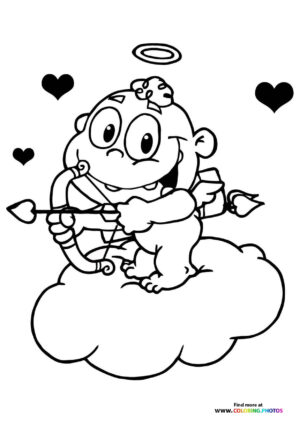 Cupid on Cloud with Bow and Arrow