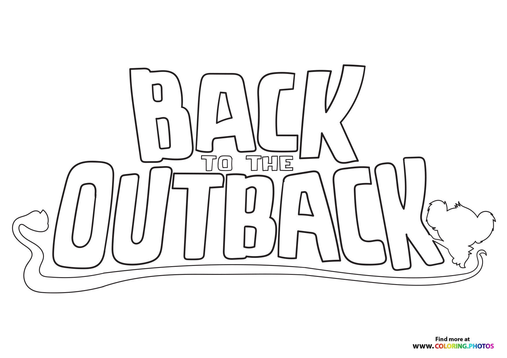 Back to the outback logo coloring page
