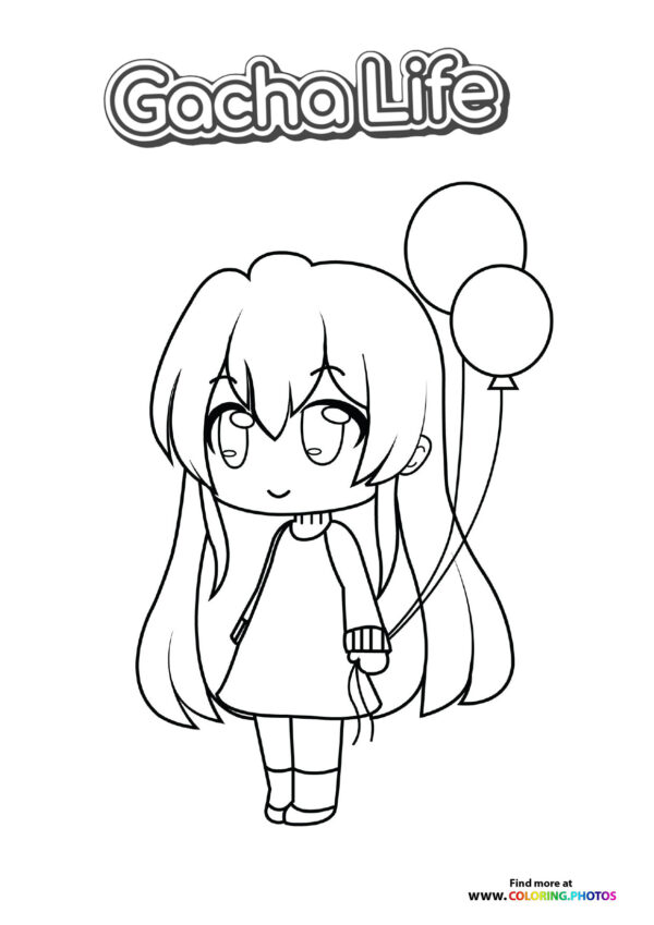 Gacha Life Girl with Balloons