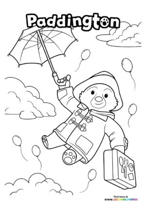 Paddington with Umbrella in the Clouds