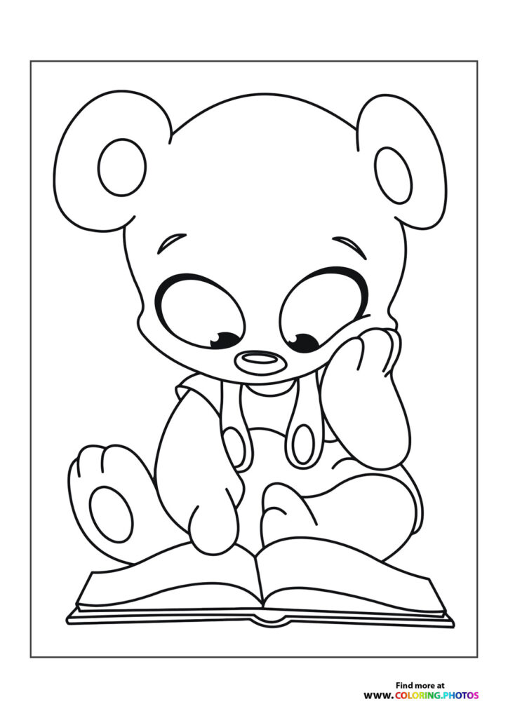 Bear reading a book