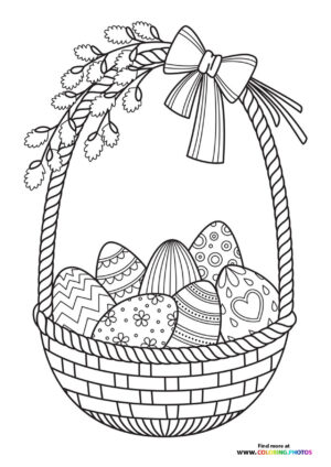 Easter Basket with Decorated Eggs