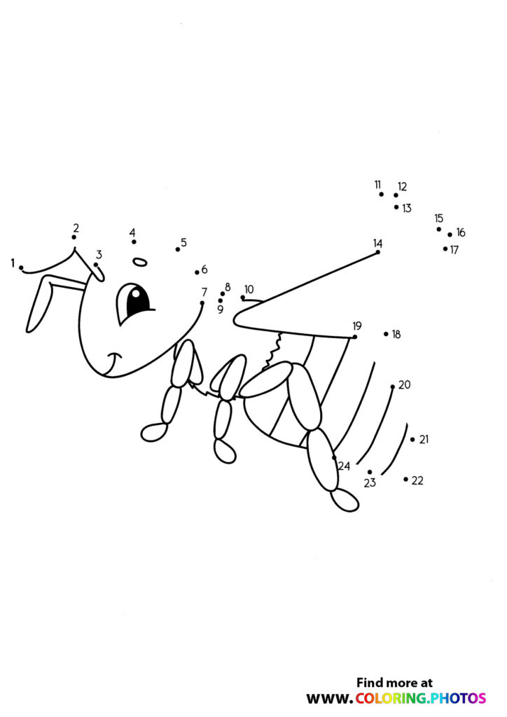 Bee flying dot the dots worksheet