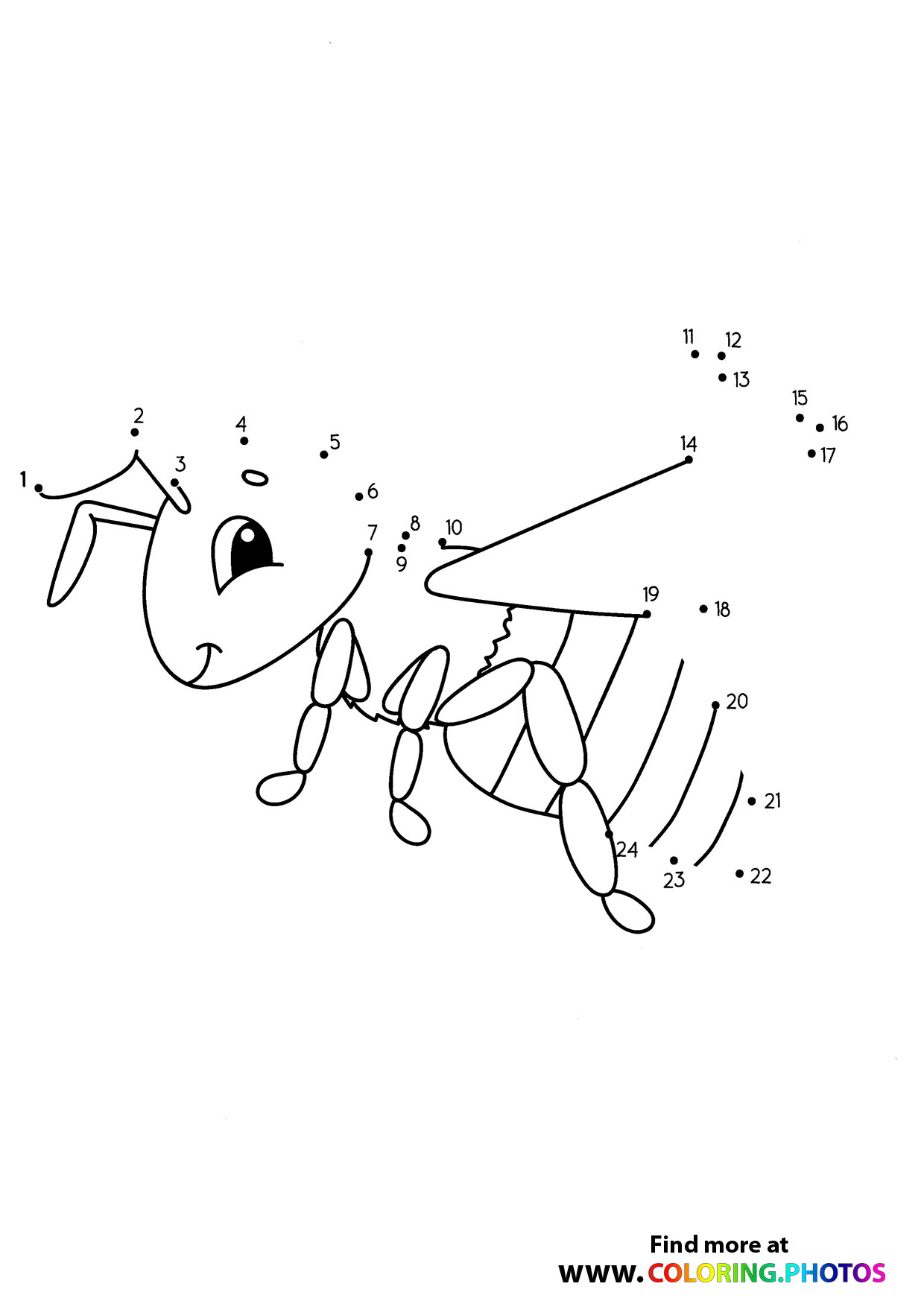 Bee flying dot the dots worksheet
